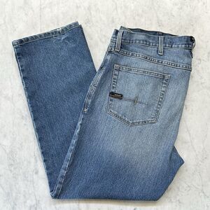 ARIAT Work Jeans Rebar M5 Straight Leg Men's 42 X 32 Blue Denim 31" Inseam